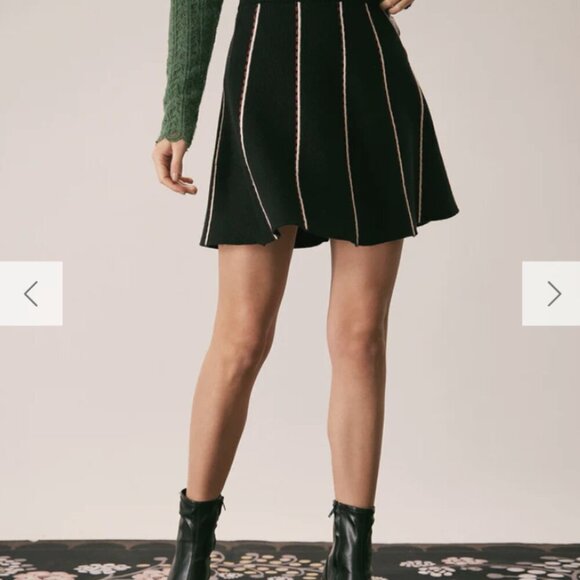 RIHOAS The Black High Waisted Contrast Mini Skirt 3 - Picture 3 of 7